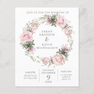 Flyer Convite De Casamento De primavera Floral Watercolo