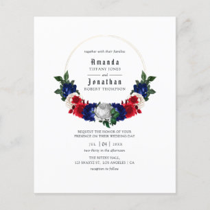 Flyer Convite de Casamento de Quatro de Julho Vermelho B