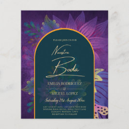 Flyer Convite de casamento de TONELADAS JUDAEL Douradas