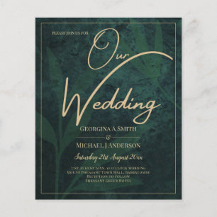Flyer Convite de casamento Dourado da Floresta LeahG Eme