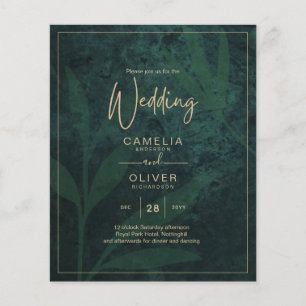 Flyer Convite de casamento Dourado da Floresta LeahG Eme