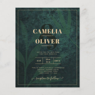 Flyer Convite de casamento Dourado da Floresta LeahG Eme