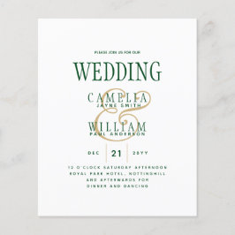 Flyer CONVITE DE CASAMENTO Dourado Emerald Green