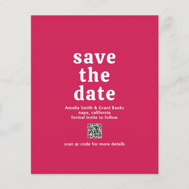 Flyer Convite de casamento econômico em QR Code Viva Mag (Frente)