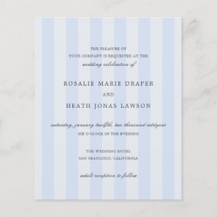 Flyer Convite de Casamento Elegante com Listras Azuis Mo