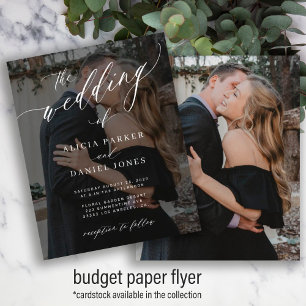 Flyer Convite de casamento elegante com script e 2 fotos