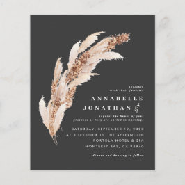 Flyer Convite de casamento elegante de boho preto de orç