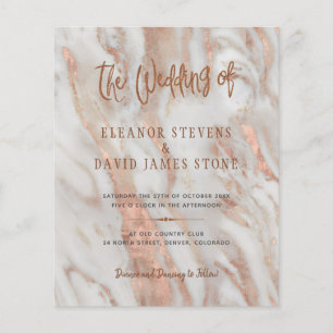 Flyer Convite de casamento elegante luxuoso em mármore d