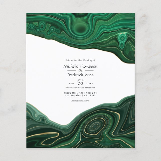 Flyer Convite de Casamento em Ágata com Estratos de Mala (Frente)