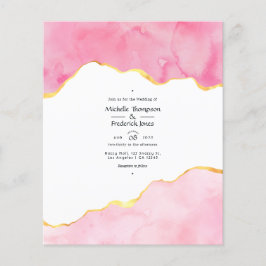 Flyer Convite de Casamento em Ágata Rosa e Dourado