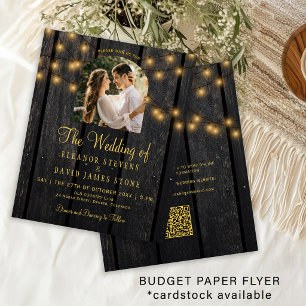Flyer Convite de casamento em QR code com foto rústica d