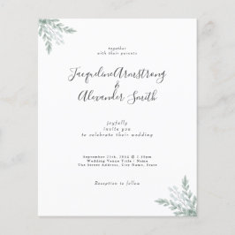 Flyer Convite De Casamento Eucalyptus Com Aquarela Orçam