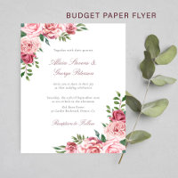Convite de casamento floral burgundy com blush eco