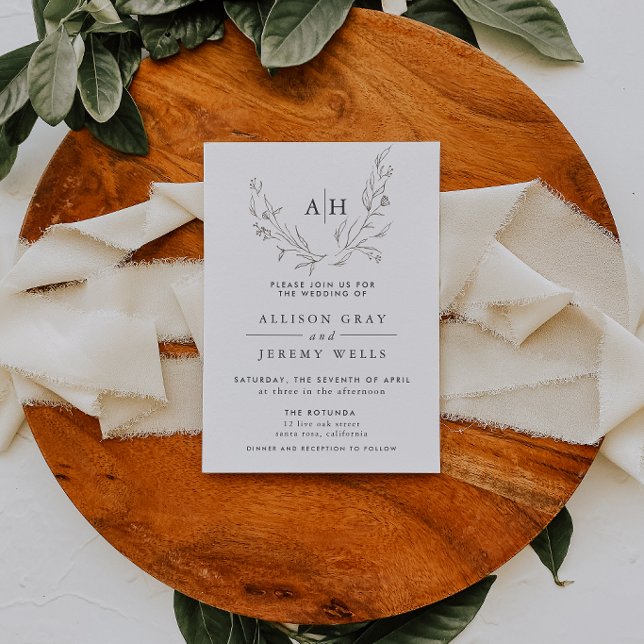 Flyer Convite de Casamento Floral Monograma Orçamento Fl (Criador carregado)