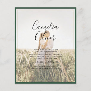 Flyer Convite de Casamento Forest Green PHOTO