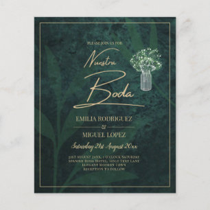 Flyer Convite de casamento FOTO Forest Green