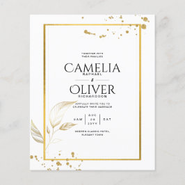 Flyer Convite de Casamento Foto Orçamento Clássico Branc