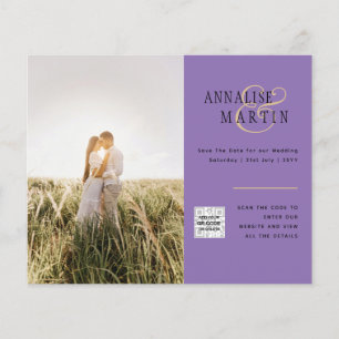 Flyer CONVITE DE CASAMENTO FOTOGRÁFICO ECONÔMICO Purple 