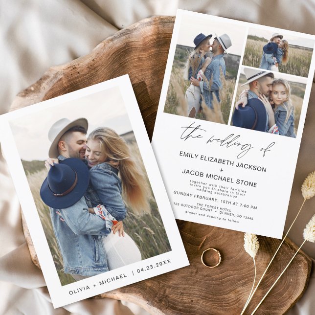 Flyer Convite de Casamento Fotográfico Preto e Branco Ec (Criador carregado)