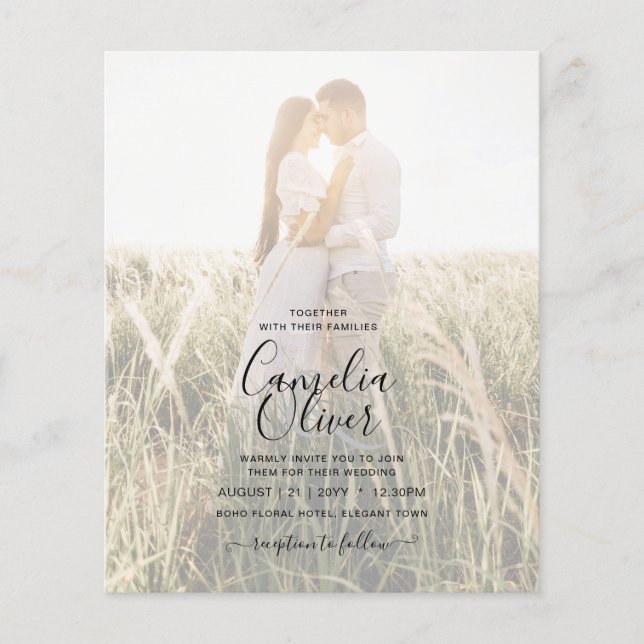 Flyer CONVITE DE CASAMENTO FOTOGRÁFICO TINTA Dourado Azu (Frente)