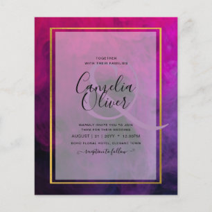 Flyer Convite de casamento Intenso de TINTA Púrpura de M