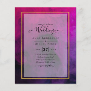 Flyer Convite de casamento Intenso de TINTA Púrpura de M