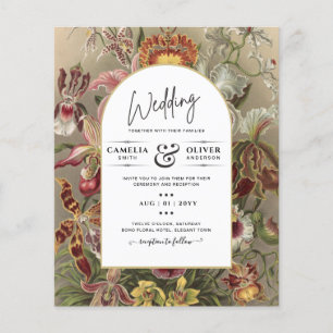 Flyer Convite de casamento Inverso da Borgonha Botânica 