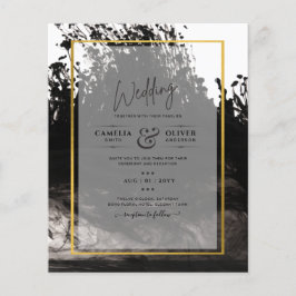 Flyer Convite de casamento LeahG Black Dourado INK