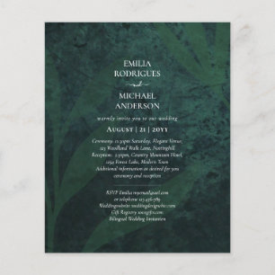 Flyer Convite de Casamento LeahG Esmeralda Verde Folhas