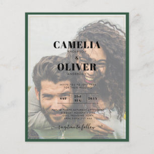 Flyer Convite de casamento LeahG Green Purple WISTERIA