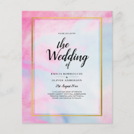 Flyer Convite de Casamento LeahG Rosa Água Marinha Doura