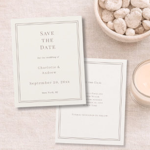 Flyer Convite de casamento marfim taupe econômico Save t