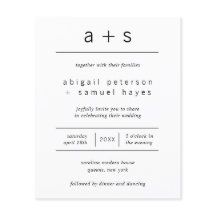 Convite de Casamento Minimalista com Orçamento Fot