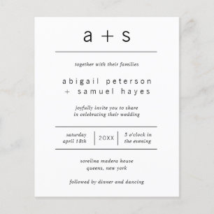 Flyer Convite de Casamento Minimalista com Orçamento Fot