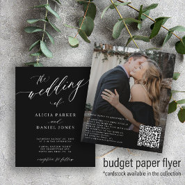 Flyer Convite de casamento moderno com código QR orçamen