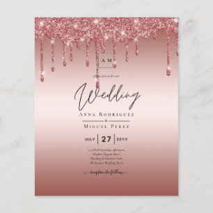 Flyer Convite de casamento Moderno de Discussão Dourada