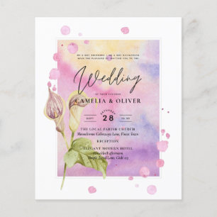 Flyer Convite de casamento multifuncional cor-de-rosa CA