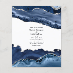 Flyer Convite de Casamento Navy e Ágata Prata Orçamento