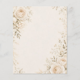 Flyer Convite de Casamento Neutro com Florais Refinados