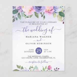 Flyer Convite De Casamento Rosa Muito Peri, Floral Mode