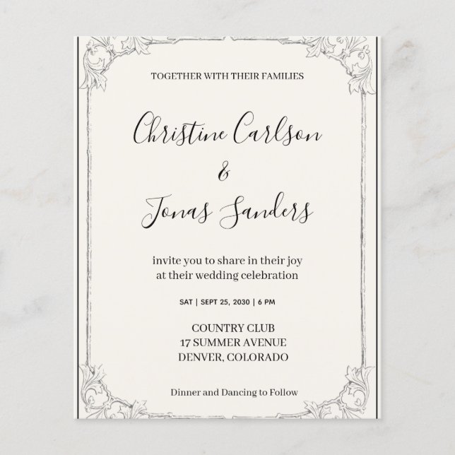 Flyer Convite de Casamento Rústico (Frente)