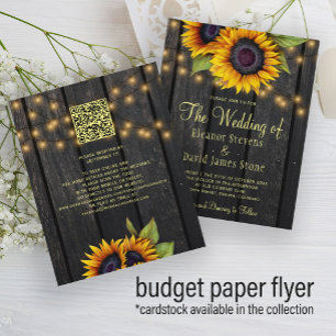 Flyer Convite de casamento rústico elegante com código Q