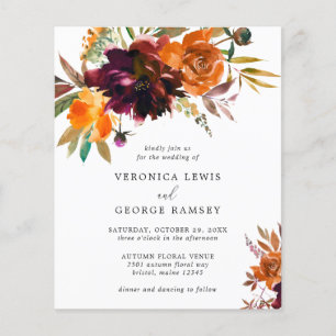 Flyer Convite de Casamento Rústico Elegante para Outono