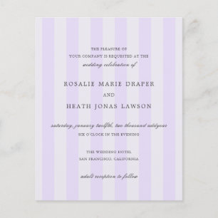 Flyer Convite de Casamento Simples com Listras Roxas Mod