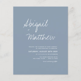 Flyer Convite de Casamento Simples Foto Dusty Blue Orçam