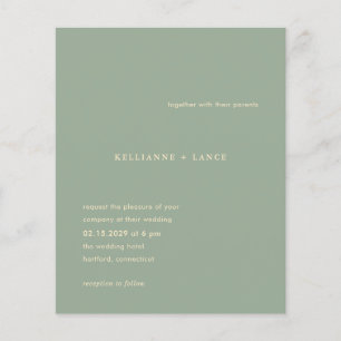 Flyer Convite de Casamento Simples Verde Sage Moderno