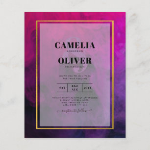 Flyer Convite de Casamento Tinta Magenta Roxo Ameixa Int