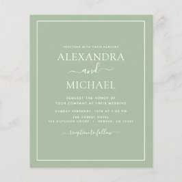 Flyer Convite de Casamento Verde Sage Orçamento Tipograf