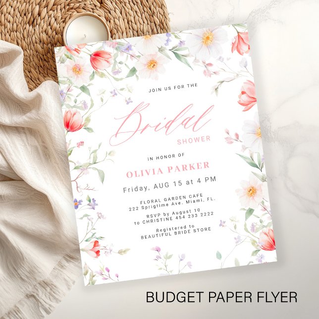 Flyer Convite de chá de bebê selvagem boho econômico (Criador carregado)