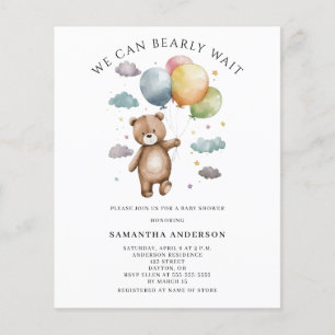 Flyer Convite de Chá de fraldas de Espera de Baixo Orçam